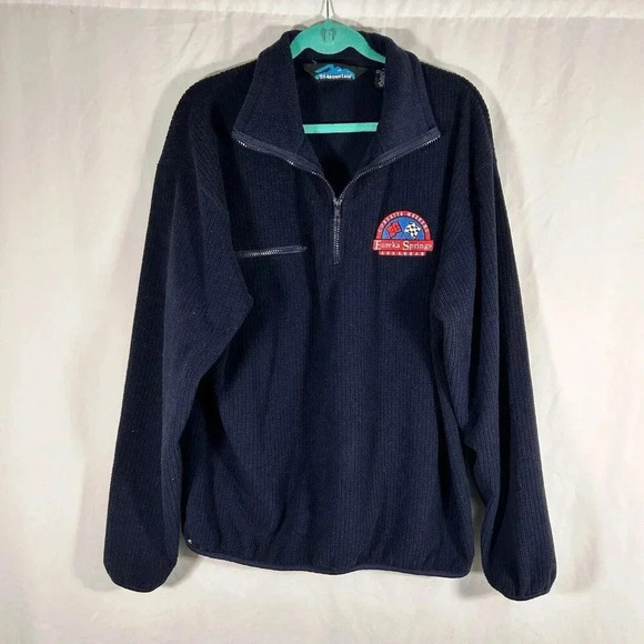 Corvette Weekend Jacket Men's Medium Blue Ribbed Eureka Springs 1/4 Zip Pullover - Picture 1 of 8